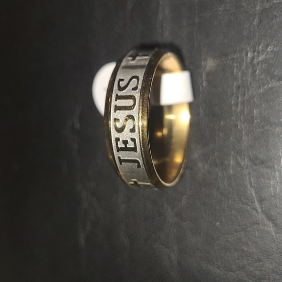 New Gold and Silver toned "Jesus" ring sizes 10 and 12..VERY NICE - Picture 2 of 3